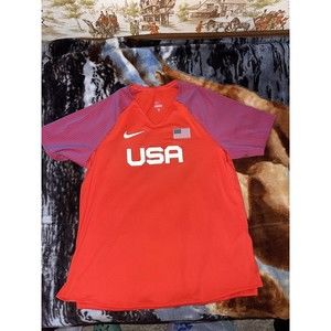 Nike USA Pro Elite Shirt Track Field Olympics Made In USA AO8743 Women's MT